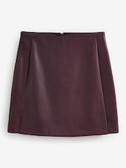 Berry Red Faux Leather PU Mini Skirt - Image 5 of 6