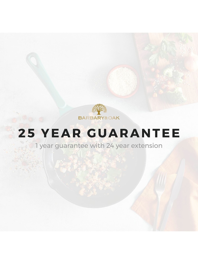 Green Barbary & Oak Cream 26cm Foundry Cast Iron Round Fry Pan - Image 10 of 10