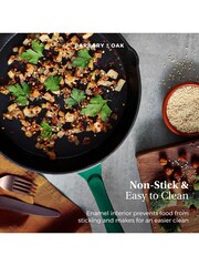 Green Barbary & Oak Cream 26cm Foundry Cast Iron Round Fry Pan - Image 7 of 10