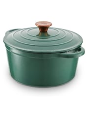 Barbary & Oak Green 24cm Foundry Round Cast Iron Casserole Pan - Image 5 of 7