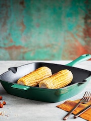 Barbary & Oak Green 26cm Foundry Cast Iron Grill Pan - Image 1 of 5
