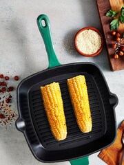 Barbary & Oak Green 26cm Foundry Cast Iron Grill Pan - Image 2 of 5