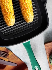 Barbary & Oak Green 26cm Foundry Cast Iron Grill Pan - Image 3 of 5