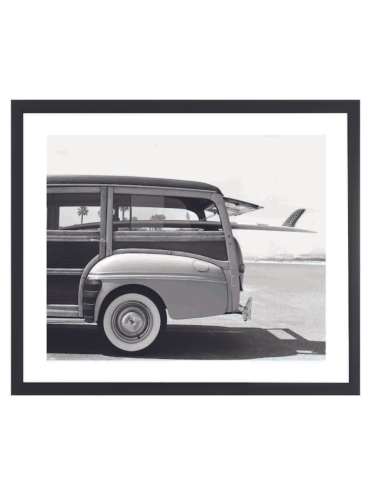 Brookpace Lascelles Black Surf Scene Photographic Picture in Satin Frame - Image 1 of 3