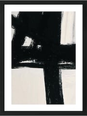 Brookpace Lascelles Black 'Nero 1' Abstract Picture in Satin Frame - Image 1 of 3