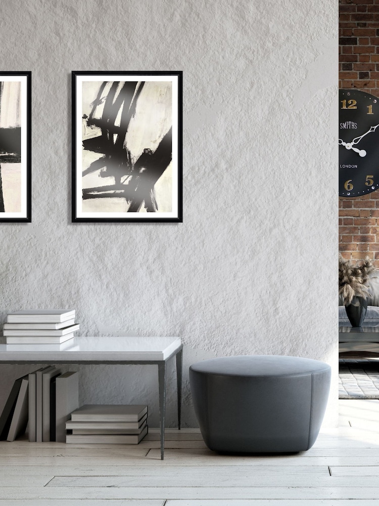 Brookpace Lascelles Black 'Nero 1' Abstract Picture in Satin Frame - Image 2 of 3