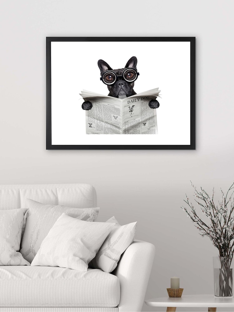 Brookpace Lascelles Black 'Bulldog News' Photographic Print in Glass Frame - Image 2 of 3