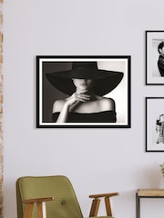 Brookpace Lascelles Black Black And White 'Mystery Lady II' Photographic Print in Glass Black Frame - Image 2 of 3