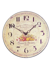 Brookpace Lascelles Cream Open Faced Garden Fruits Wall Clock - Image 1 of 4