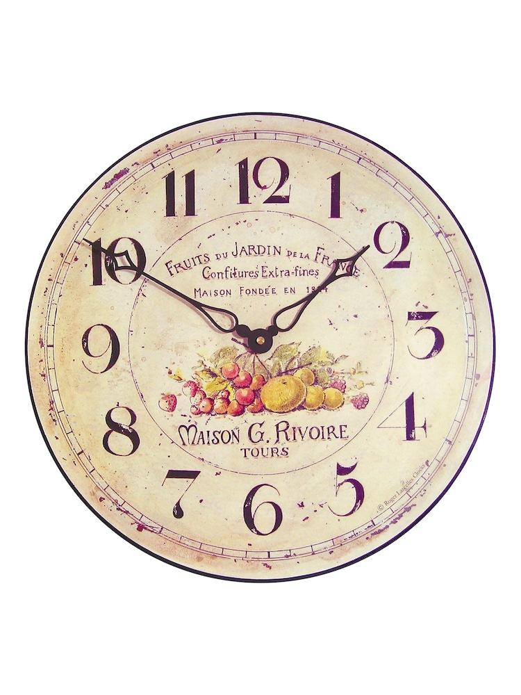Brookpace Lascelles Cream Open Faced Garden Fruits Wall Clock - Image 1 of 4