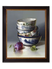 Brookpace Lascelles Red Chinese Bowls and Plum Framed Wall Art - Image 2 of 3