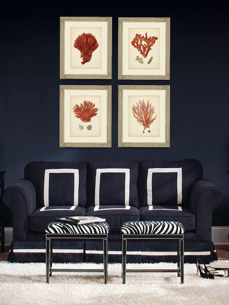 Brookpace Lascelles Gold Antique Red Coral IV in Antique Mirrored Frame - Image 2 of 3