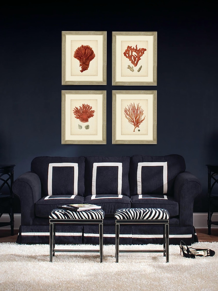 Brookpace Lascelles Gold Antique Red Coral II in Antique Mirrored Frame - Image 2 of 3