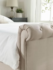 Aspire Furniture Oyster Linen look Chesterfield Storage Side Lift Ottoman Storage Bed - Image 3 of 5