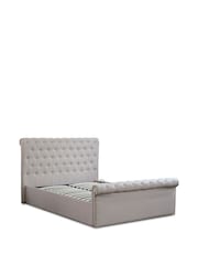 Aspire Furniture Oyster Linen look Chesterfield Storage Side Lift Ottoman Storage Bed - Image 5 of 5
