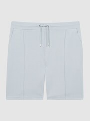 Reiss Soft Blue Cullen Drawstring Pintuck Shorts - Image 2 of 5