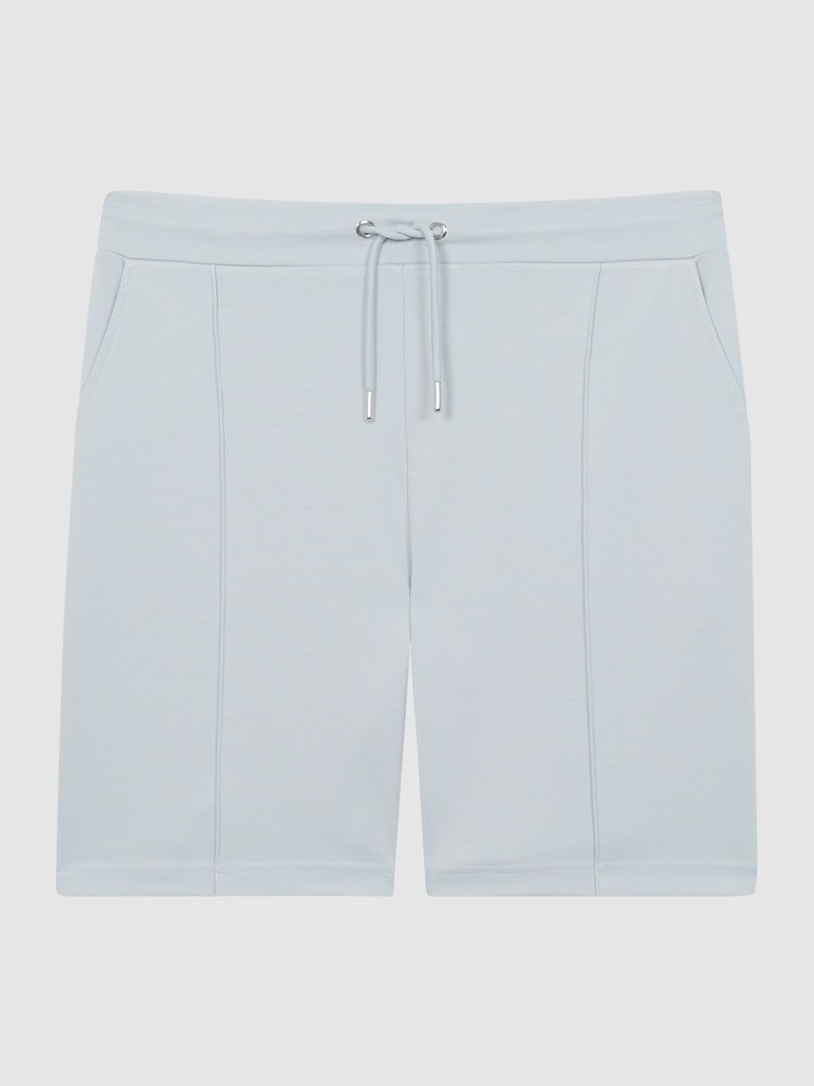 Reiss Soft Blue Cullen Drawstring Pintuck Shorts - Image 2 of 5