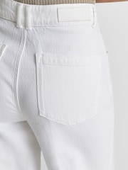 Reiss White Simone High Waist Wide Leg Jeans - Image 6 of 6
