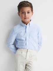 Reiss Soft Blue Greenwich 3-9 yrs Button Down Oxford Shirt - Image 1 of 6