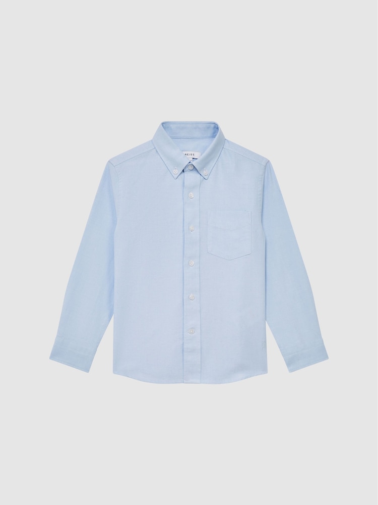 Reiss Soft Blue Greenwich 3-9 yrs Button Down Oxford Shirt - Image 2 of 6