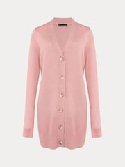 Phase Eight Camille Pink Longline Linen Cardigan - Image 5 of 6
