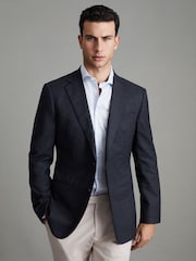 Reiss Dunn Single Breasted Wool Suit Slim Fit Blazer - Imagen 1 de 6