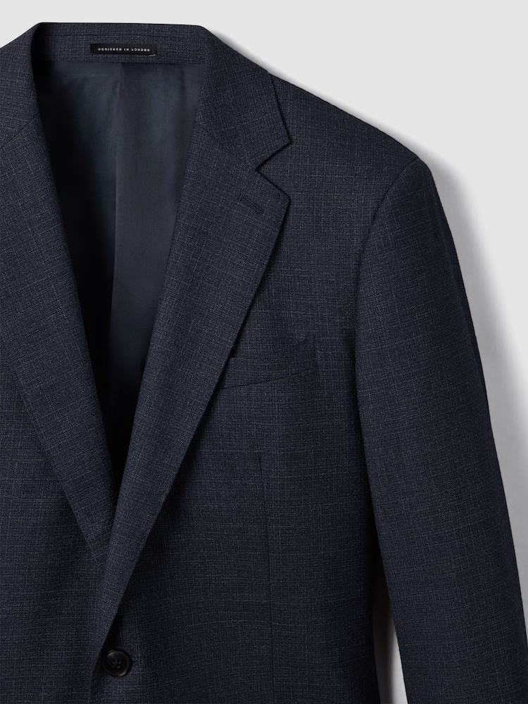 Reiss Dunn Single Breasted Wool Suit Slim Fit Blazer - Image 5 of 6