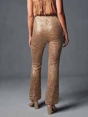 Gold Tailored Sequin Flare Trousers - Image 2 of 6
