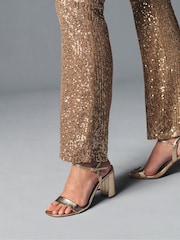 Gold Tailored Sequin Flare Trousers - Image 4 of 6
