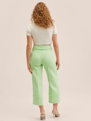 Mango Green Tweed Culotte Trousers - Image 3 of 7