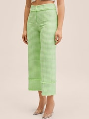 Mango Green Tweed Culotte Trousers - Image 5 of 7