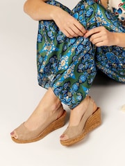 Jones Bootmaker Ladies Natural Rosanna Slingback Wedges - Image 1 of 6