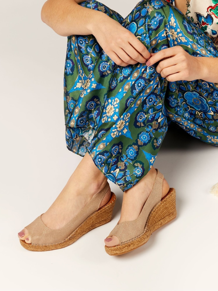 Jones Bootmaker Ladies Natural Rosanna Slingback Wedges - Image 1 of 6