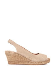 Jones Bootmaker Ladies Natural Rosanna Slingback Wedges - Image 2 of 6