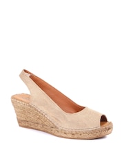 Jones Bootmaker Ladies Natural Rosanna Slingback Wedges - Image 3 of 6