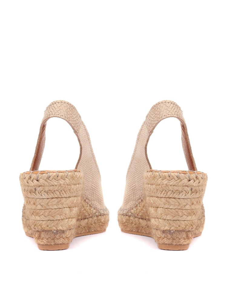 Jones Bootmaker Ladies Natural Rosanna Slingback Wedges - Image 4 of 6
