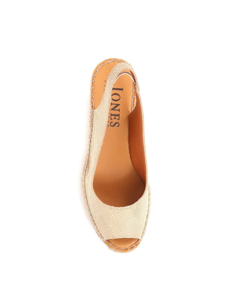 Jones Bootmaker Ladies Natural Rosanna Slingback Wedges - Image 5 of 6