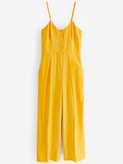 Yellow Strappy Button Detail Jumpsuit - Image 4 of 4