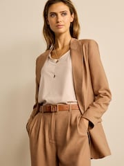 Sand Relaxed Fit Single Breasted Blazer - Image 1 of 5