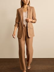 Sand Relaxed Fit Single Breasted Blazer - Image 2 of 5