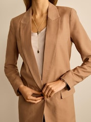 Sand Relaxed Fit Single Breasted Blazer - Image 4 of 5