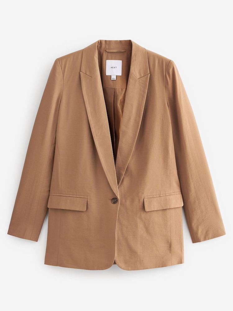 Sand Relaxed Fit Single Breasted Blazer - Image 5 of 5