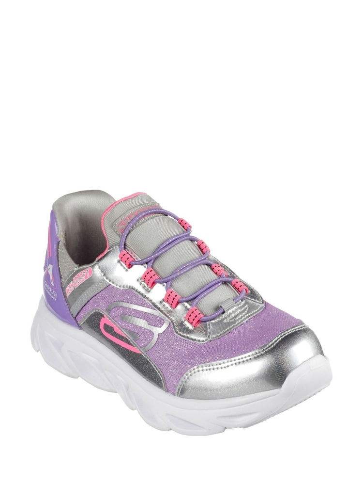 Skechers Grey Flex Glide Kids Trainers - Image 2 of 3