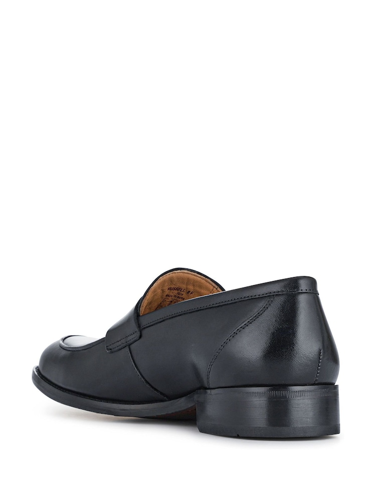 Jones Bootmaker Black Chrome Leather Penny Loafers - Image 4 of 5