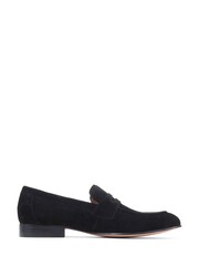 Jones Bootmaker Black Roscoe Suede Penny Loafers - Image 1 of 5
