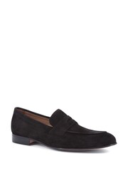 Jones Bootmaker Black Roscoe Suede Penny Loafers - Image 2 of 5
