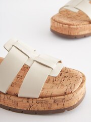 White Forever Comfort® Leather Platform Chunky Sandals - Image 4 of 6