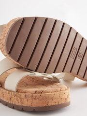 White Forever Comfort® Leather Platform Chunky Sandals - Image 6 of 6