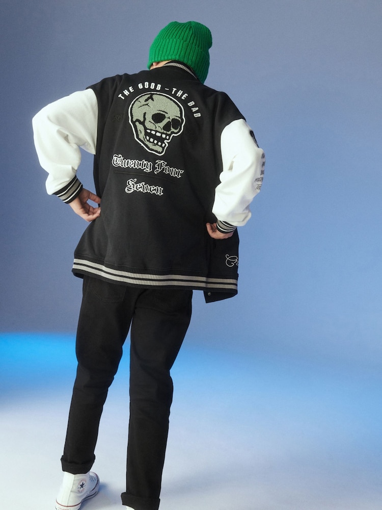 Schwarz Skate - Bomberjacke im College-Stil (3–16 J.) - Bild 2 von 14