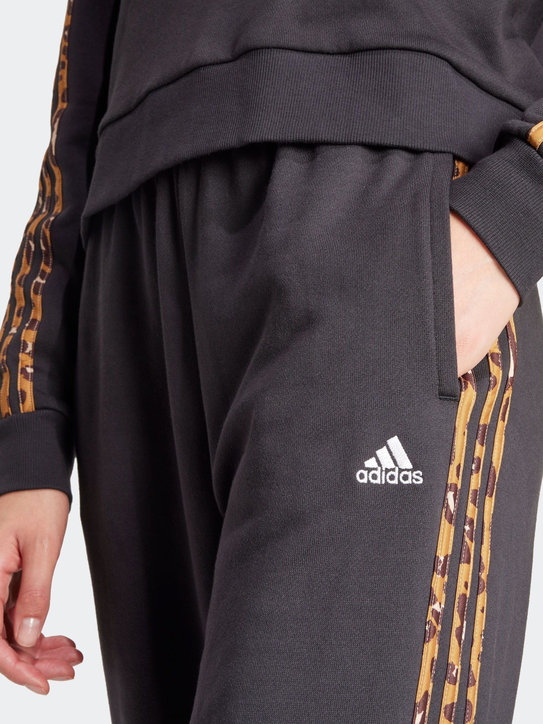 adidas 100 Cotton Sportswear Essentials 3 Stripes Animal Print 7 8 Joggers from Next Bahrain